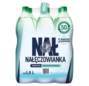 Woda [K] delikatnie gazowana mineralna NAŁĘCZOWIANKA butelka plastikowa 1,5L 6 szt.