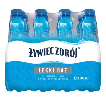 Woda [K] delikatnie gazowana źródlana ŻYWIEC ZDRÓJ Lekki gaz butelka plastikowa 500ml 12 szt.