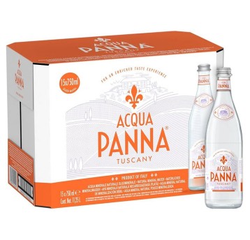 Woda niegazowana mineralna ACQUA PANNA butelka szklana 750ml 15 szt.