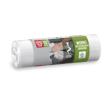 Worki do segregacji odpadów 120L ANNA ZARADNA kol. biały LDPE 10 szt. [WNS-7010]