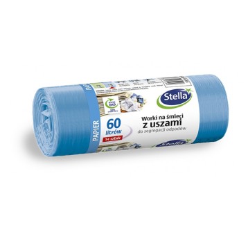 Worki do segregacji odpadów zawiązywane 60L STELLA kol. niebieski 14 szt. [ST-ST-035151]