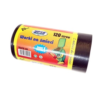 Worki na śmieci 120L KOWALCZYK kol. czarny 25 szt.