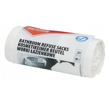 Worki na śmieci 20L OFFICE PRODUCTS kol. biały HDPE łazienkowe 40 szt. [22025169-14]
