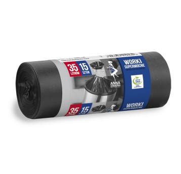 Worki na śmieci 35L ANNA ZARADNA kol. czarny LDPE supermocne 15 szt. [ST-AZ-010530]