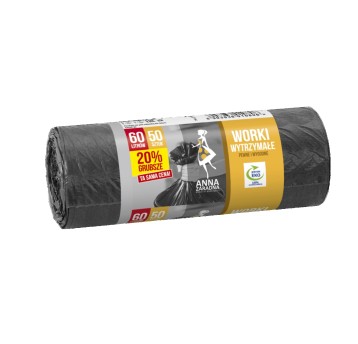 Worki na śmieci 60L ANNA ZARADNA kol. czarny LDPE supermocne 50 szt. [WNS-0806]