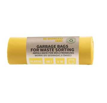 Worki na śmieci 60L DONAU ECO kol. żółty do segregacji plastiku 10 szt. [22025422-06]