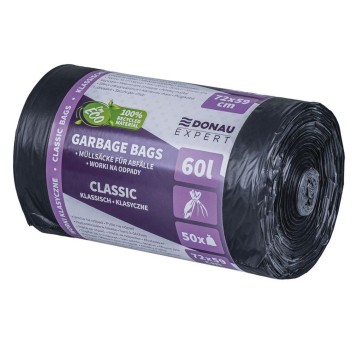Worki na śmieci 60L DONAU EXPERT kol. czarny LDPE 50 szt. [22387723-05]