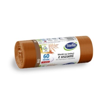 Worki na śmieci 60L STELLA kol. brązowy BIO 14 szt.