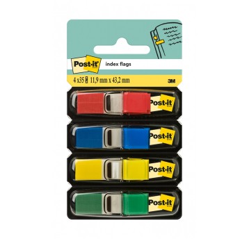 Zakładki indeksujące 12 x 43mm tworzywo POST-IT 683-4 wielokolorowy z dyspenserem 140 zakładek (4 x 35) [3M-70071353570]