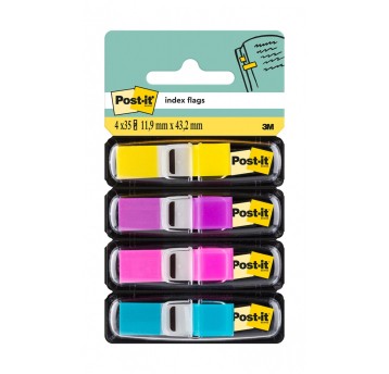 Zakładki indeksujące 12 x 43mm tworzywo POST-IT 683-4AB wielokolorowy neonowy z dyspenserem 140 zakładek (4 x 35) [3M-70071353588]
