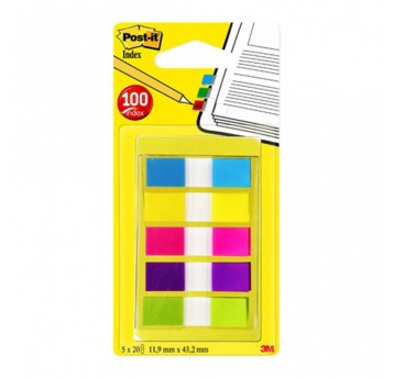 Zakładki indeksujące 12 x 43mm tworzywo POST-IT 683-5CB wielokolorowy neonowy 100 zakładek (5 x 20) [3M-XA004806320]