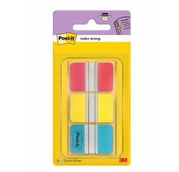 Zakładki indeksujące 25 x 38mm tworzywo POST-IT 686-RYB wielokolorowy 66 zakładek (3 x 22) strong [3M-XA004806312]