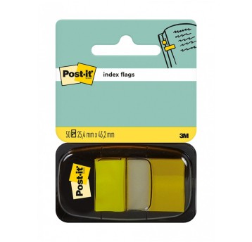 Zakładki indeksujące 25 x 43mm tworzywo POST-IT 680-5 kol. żółty z dyspenserem 50 zakładek [3M-UU008015081]