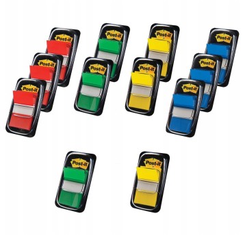 Zakładki indeksujące 25 x 43mm tworzywo POST-IT 680-P10+2 wielokolorowy z dyspenserem 600 zakładek (12 x 50) [3M-FT600003527]