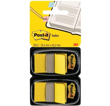 Zakładki indeksujące 25 x 43mm tworzywo POST-IT 680-Y2EU kol. żółty z dyspenserem 100 zakładek (2 x 50) [3M-70005078053]
