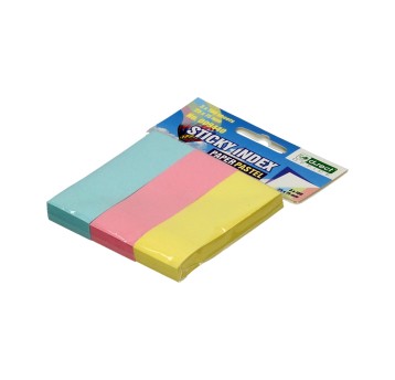 Zakładki indeksujące 25 x 75mm papier D.RECT wielokolorowy pastelowy 300 zakładek (3 x 100) [009440]