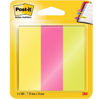 Zakładki indeksujące 26 x 76mm papier POST-IT 671/3 wielokolorowy 300 zakładek (3 x 100) [3M-UU009543354]
