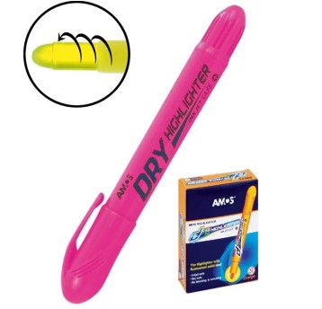 Zakreślacz AMOS HLD12 DGR kol. różowy w sztyfcie [160-1950]