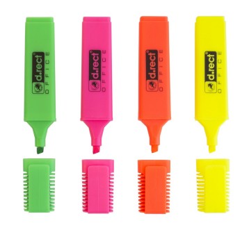 Zakreślacz D.RECT 1127 ; mix kolorów 4 szt. [101007]