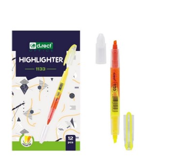 Zakreślacz D.RECT DUO 1133 ; kol. żółto-pomarańczowy dwustronny [110724]