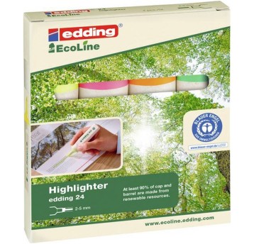 Zakreślacz EDDING Eco 24 ; mix kolorów 4 szt. [24/4S ED]