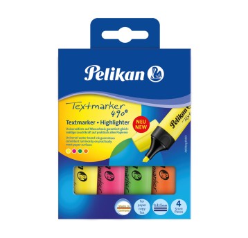Zakreślacz PELIKAN 490 ; mix kolorów neonowych 4 szt. [400140874]
