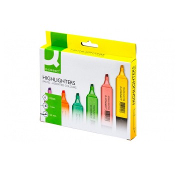 Zakreślacz Q-CONNECT mix kolorów pastelowych 6 szt. [KF17963]