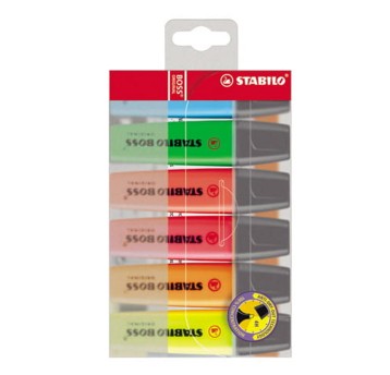 Zakreślacz STABILO Boss mix kolorów 6 szt. w etui [70/6]