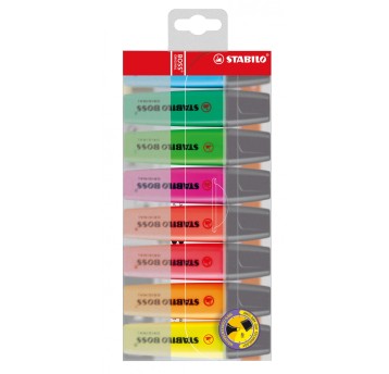 Zakreślacz STABILO Boss mix kolorów 8 szt. w etui [70/8]