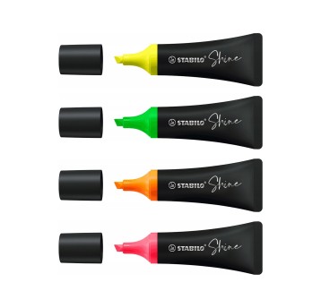 Zakreślacz STABILO Shine mix kolorów 4 szt. [76/4]