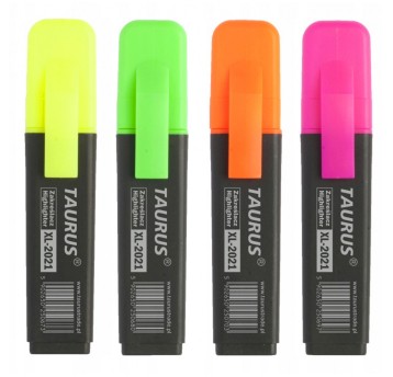 Zakreślacz TAURUS mix kolorów 4 szt. XL-2021 [TKZ-03]