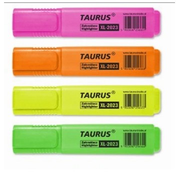 Zakreślacz TAURUS mix kolorów 4 szt. XL-2023 [TKZ-09]