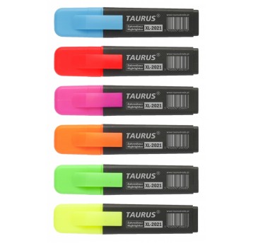 Zakreślacz TAURUS mix kolorów 6 szt. XL-2021 [TKZ-04]