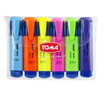 Zakreślacz TOMA Mistral mix kolorów neonowych 6 szt. [TO-334-6]