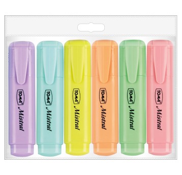 Zakreślacz TOMA Mistral Pastel mix kolorów pastelowych 6 szt. [TO-334-6P]