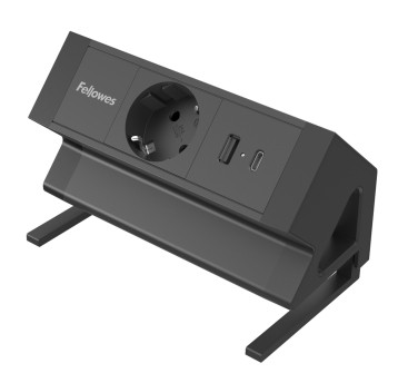 Zasilacz na blat 1x 230V / 1x USB-A /1x USB-C FELLOWES Power Desk Up kol. czarny [100137174]