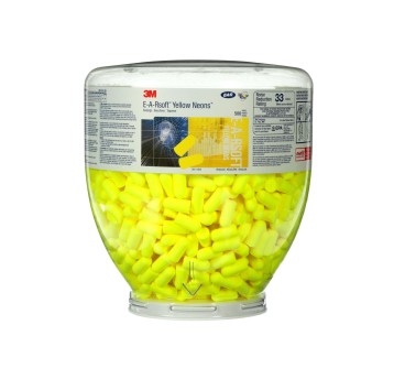 Zatyczki przeciwhałasowe douszne 3M E-A-R Soft Yellow Neons PD-01-002 34dB kol. żółty neonowy wkłady uzupełniające 500 par [1274086]