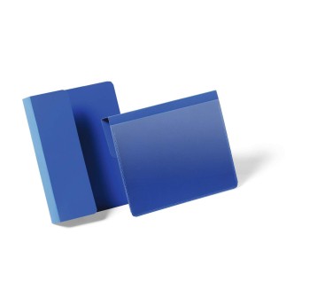 Zawieszka na palety magazynowe wisząca z zakładką A6 DURABLE kol. granatowy pozioma 50 szt. [172107]