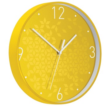 Zegar ścienny LEITZ WOW kol. żółty Ø29cm [90150016]