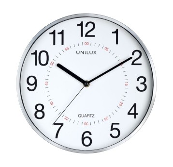 Zegar ścienny UNILUX kol. szary metaliczny Ø30,5cm [400094280]