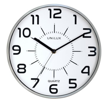 Zegar ścienny UNILUX POP kol. srebrny Ø28,5cm [400094283]
