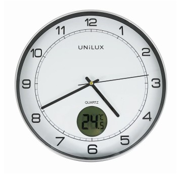 Zegar ścienny UNILUX Tempus kol. czarny Ø30,5cm [400094592]
