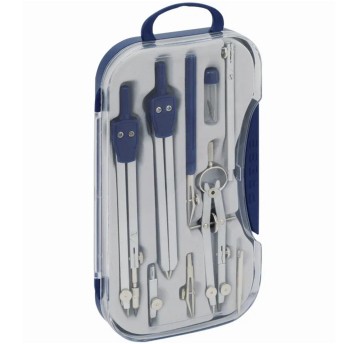 Zestaw cyrkli GRAND kol. srebrno-niebieski metal [GR-C209 / S02009C]