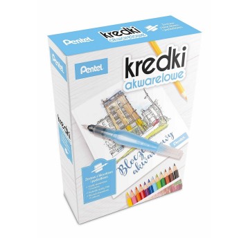 Zestaw kreatywny PENTEL kredki akwarelowe + bloczek [CB9]