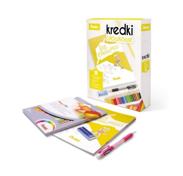 Zestaw kreatywny PENTEL kredki + kurs rysowania postaci [CB8]