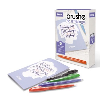 Zestaw kreatywny PENTEL lekcja letteringu + pisaki do kaligrafii [SES15C]