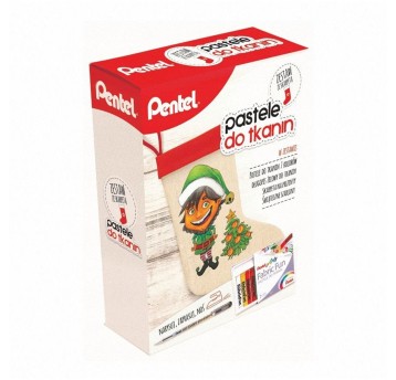 Zestaw kreatywny PENTEL pastele + skarpeta świąteczna [PTS7 N15]