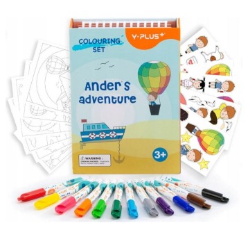 Zestaw kreatywny Y-PLUS kolorowanka + 6 flamastrów [CP200600]