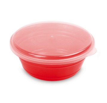 Zestaw misek na żywność tworzywo sztuczne kol. czerwony 4 szt. 600ml MINTRA PARTY z pokrywką [99864]