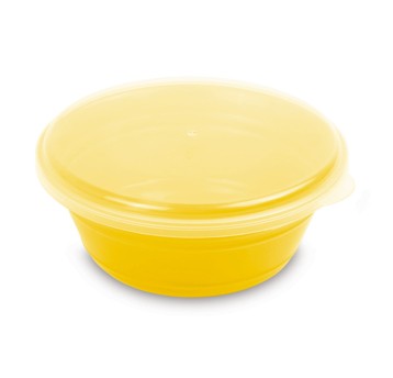 Zestaw misek na żywność tworzywo sztuczne kol. żółty 4 szt. 600ml MINTRA PARTY z pokrywką [99868]